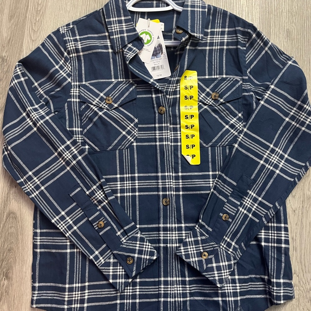 🔥200–NWT Frank & Oak Navy Plaid Button Down Shirt